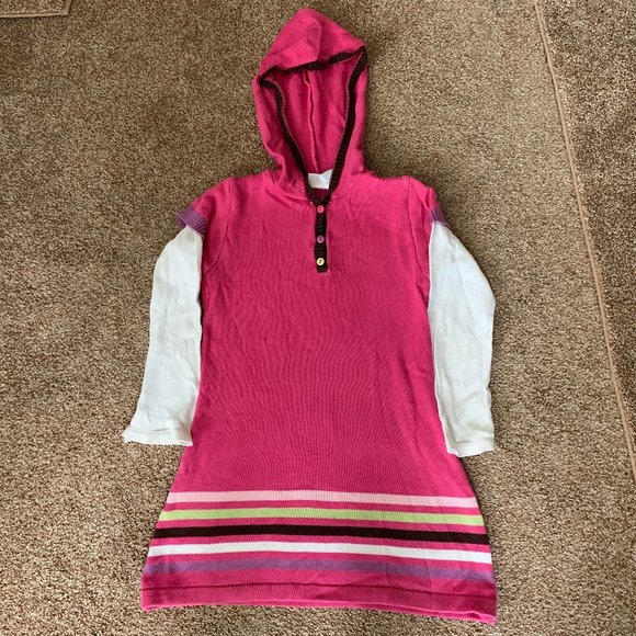 b.t. kids pink hooded long sleeve dress 6 - Picture 1 of 4